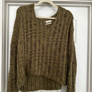 Urban Outfitters Khaki V-Neck Sweater